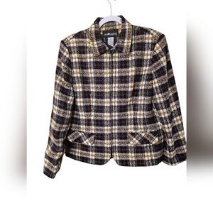 Vintage sag harbo jacket. Black multi color.  Size 12 petite